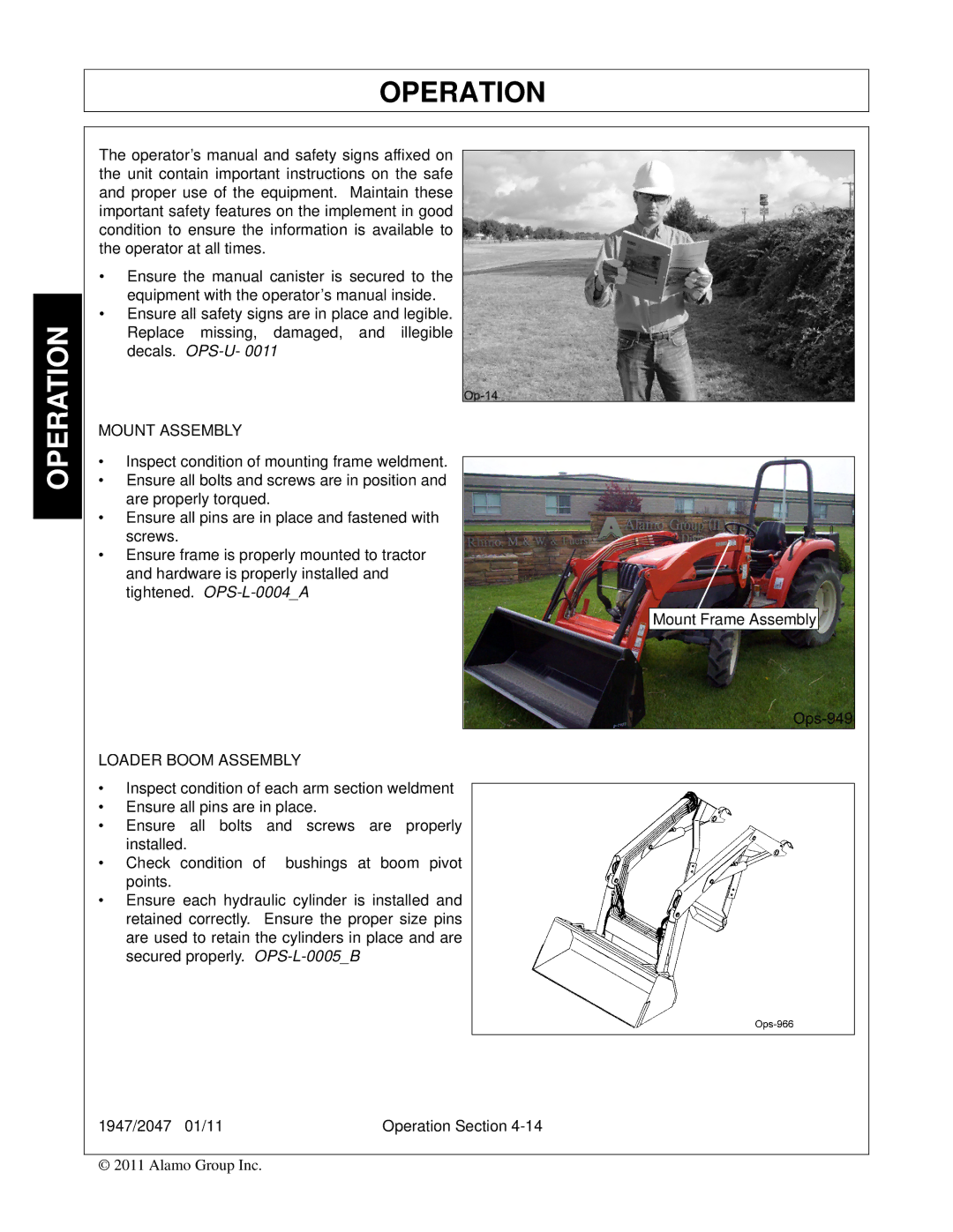 Bush Hog 1947, 2047 manual Mount Assembly 