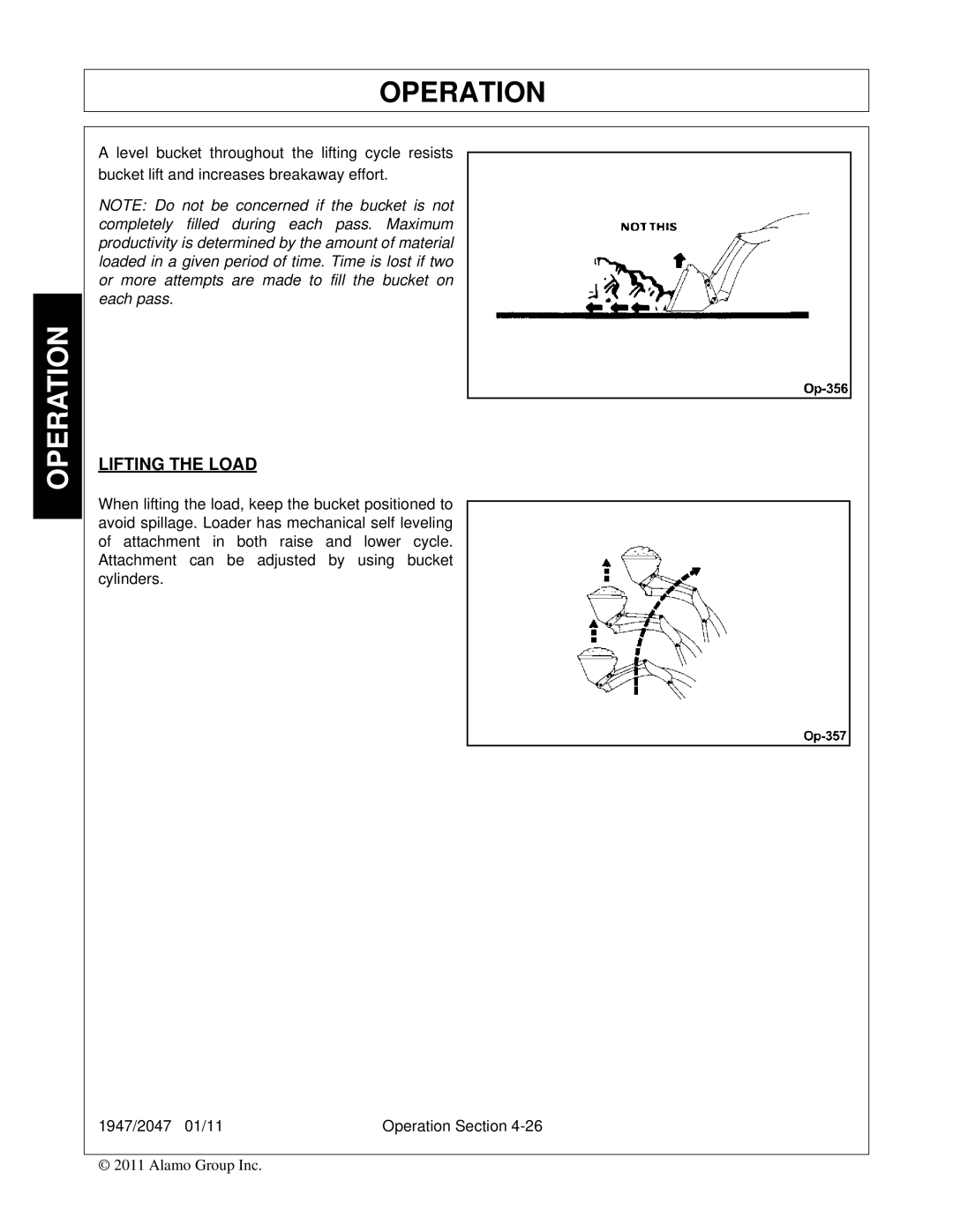 Bush Hog 1947, 2047 manual Lifting the Load 