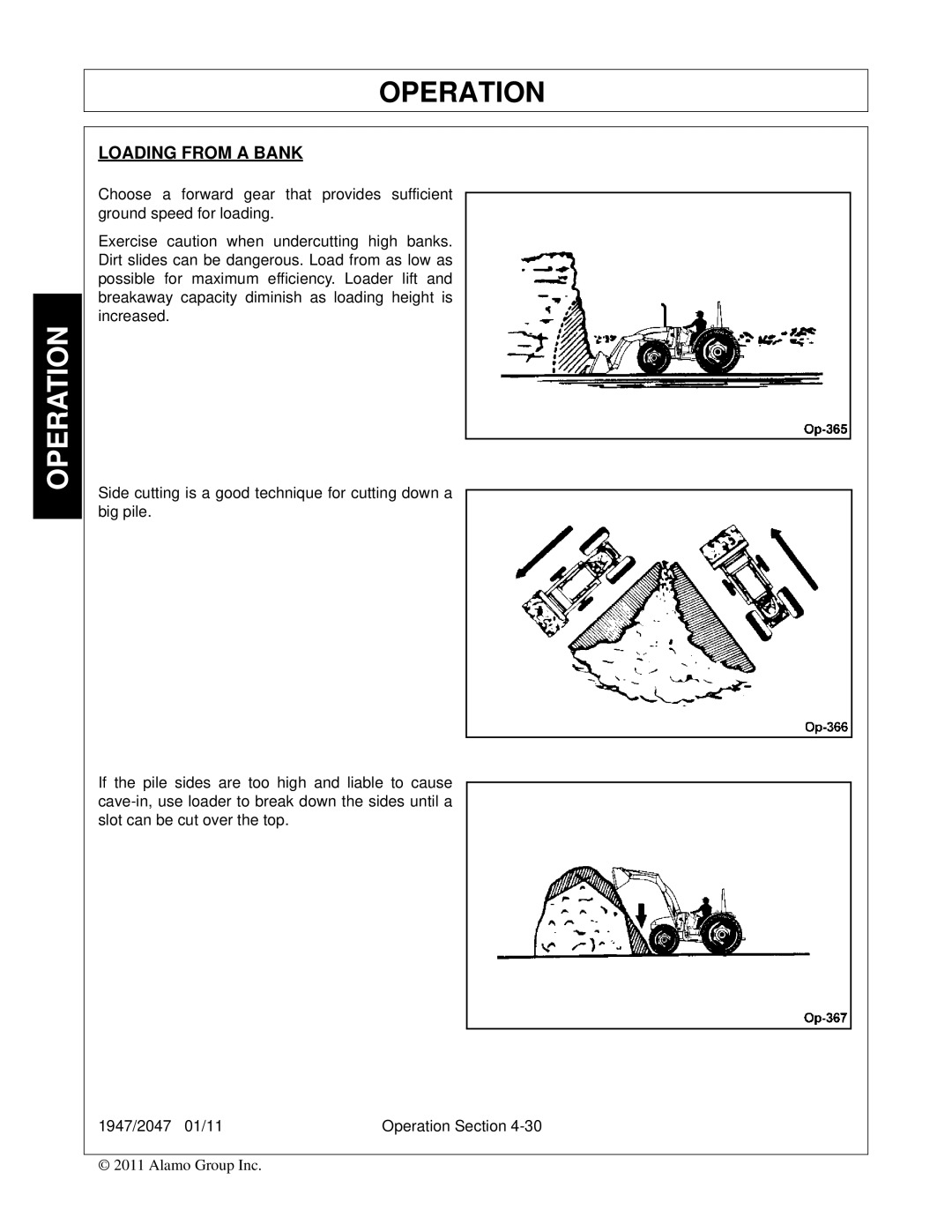 Bush Hog 1947, 2047 manual Loading from a Bank 