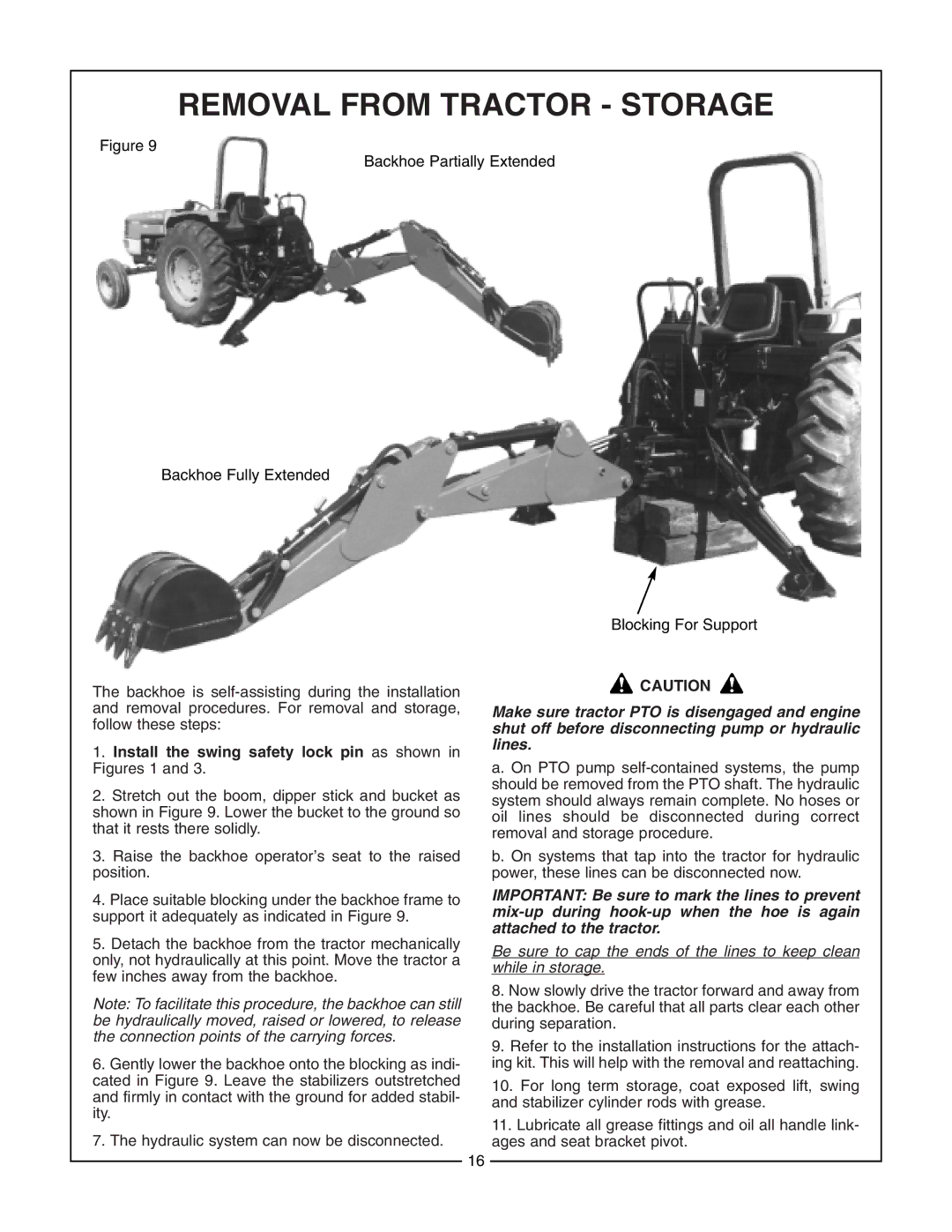 Bush Hog 2165 manual Removal from Tractor Storage, Install the swing safety lock pin as shown in Figures 1 