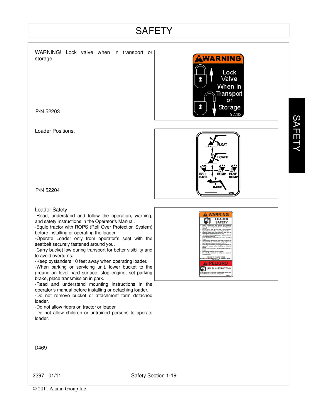 Bush Hog manual D469 2297 01/11 Safety Section 