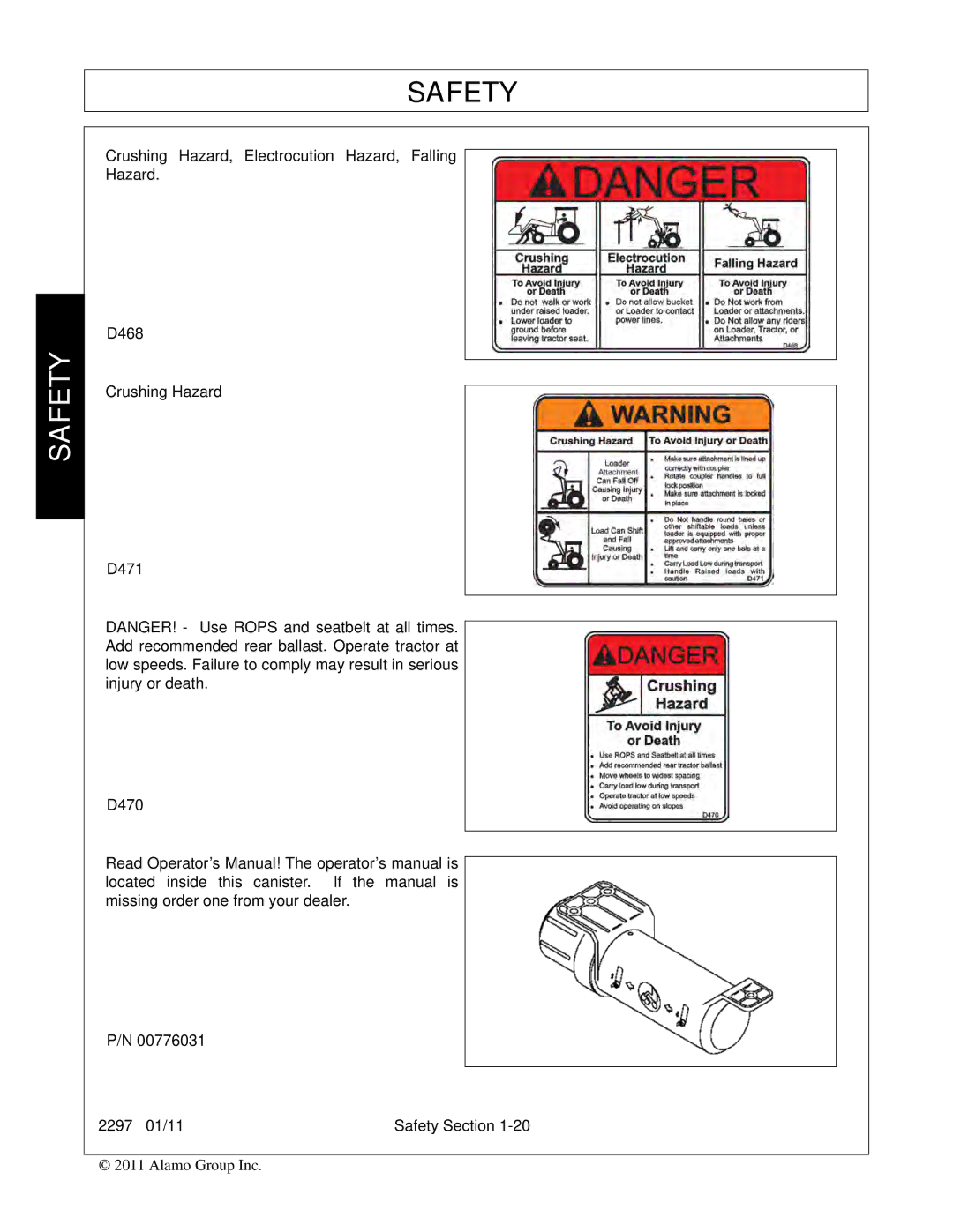 Bush Hog 2297 manual Safety 