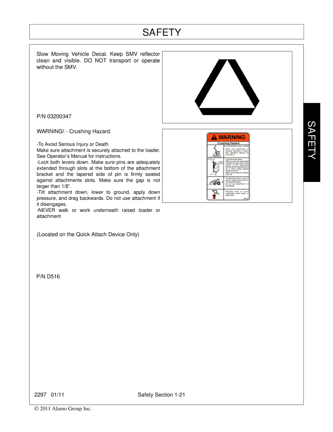 Bush Hog 2297 manual Safety 