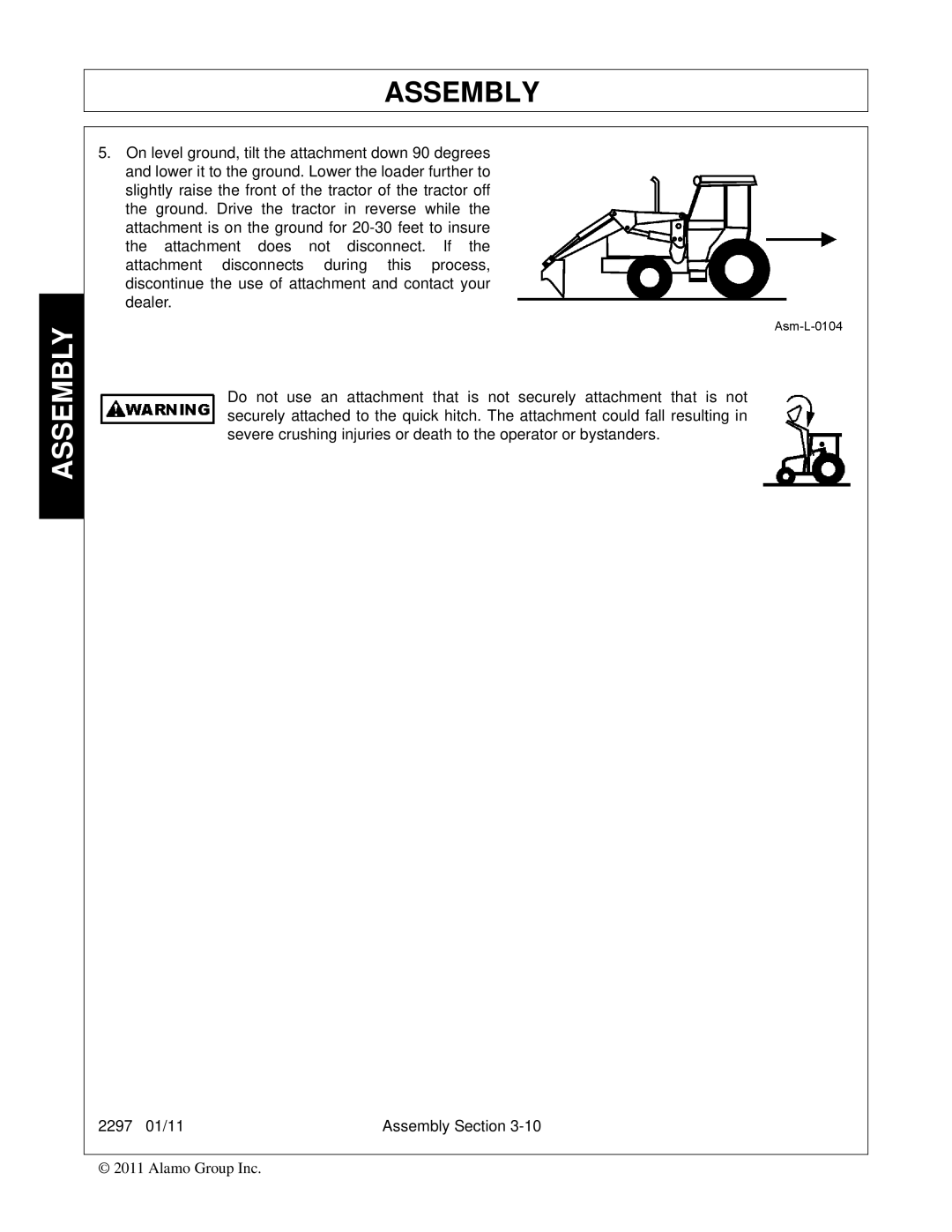 Bush Hog 2297 manual Assembly 