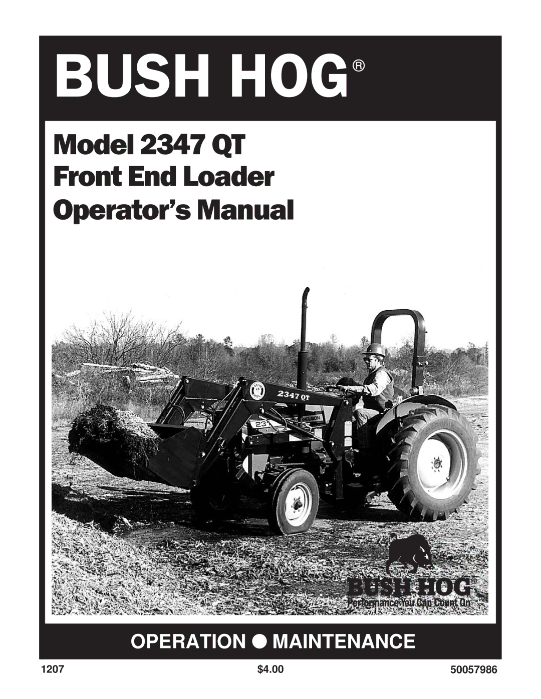 Bush Hog 2347 QT manual Bush HOG 