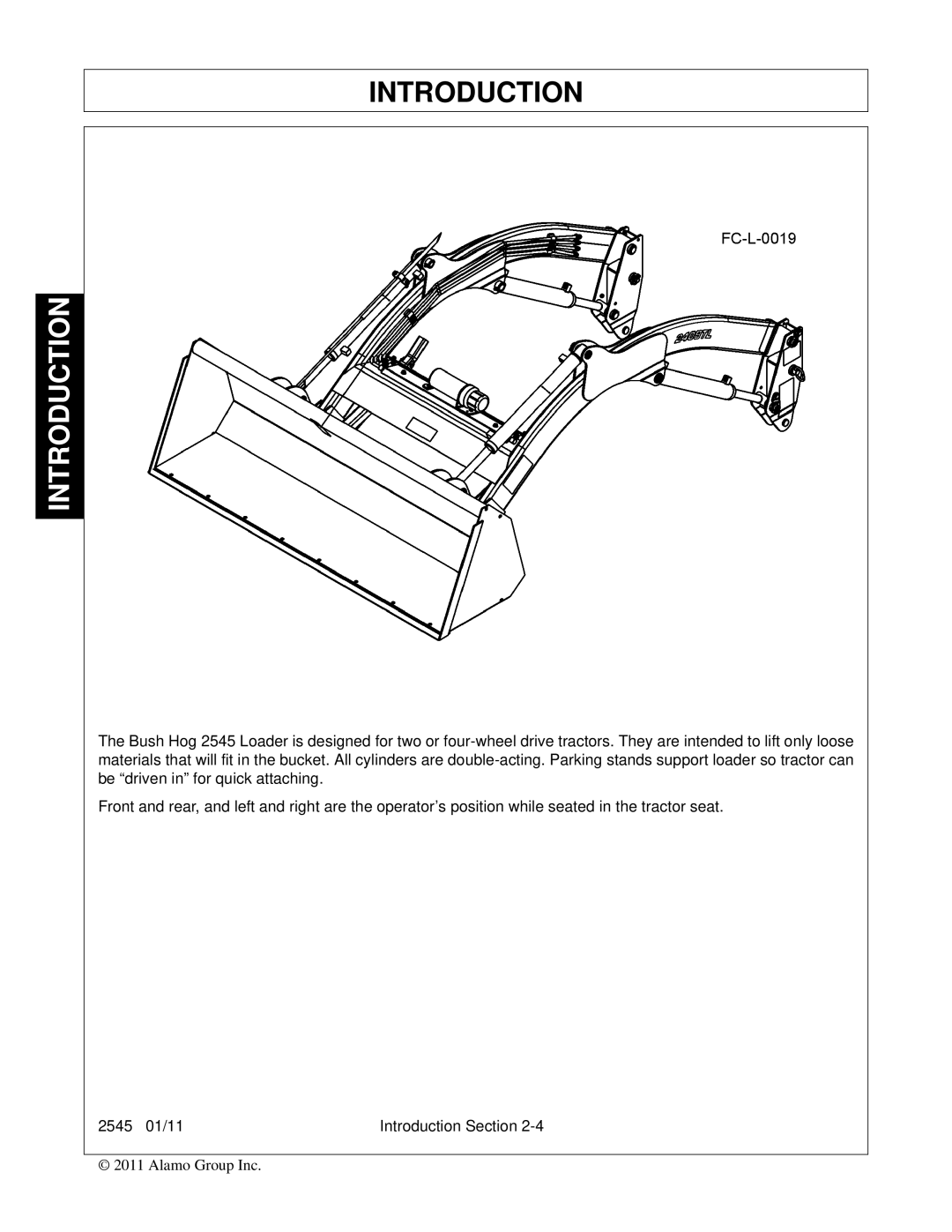 Bush Hog 2545 manual Introduction 