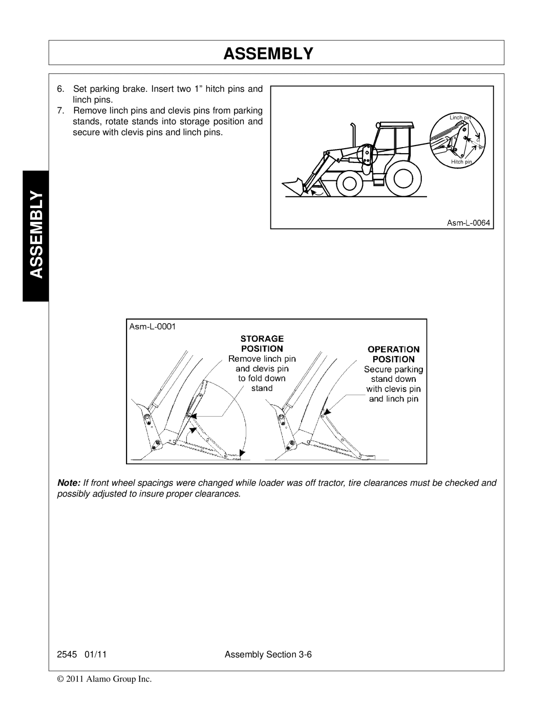 Bush Hog 2545 manual Assembly 