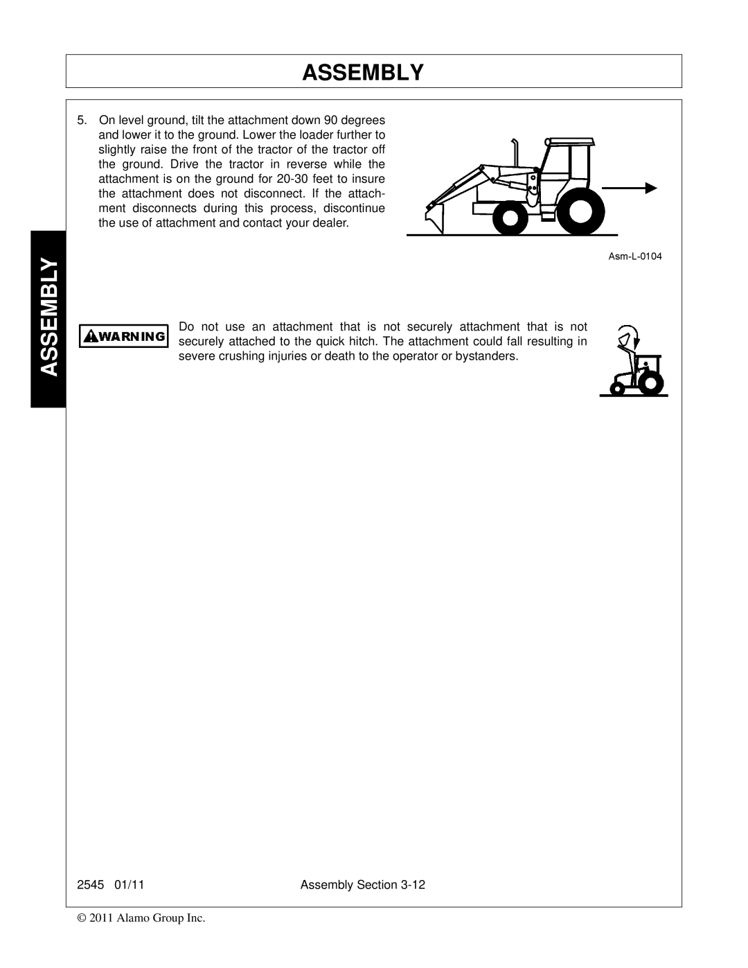 Bush Hog 2545 manual Assembly 