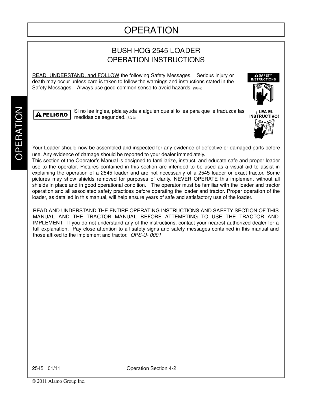 Bush Hog 2545 manual Operation 