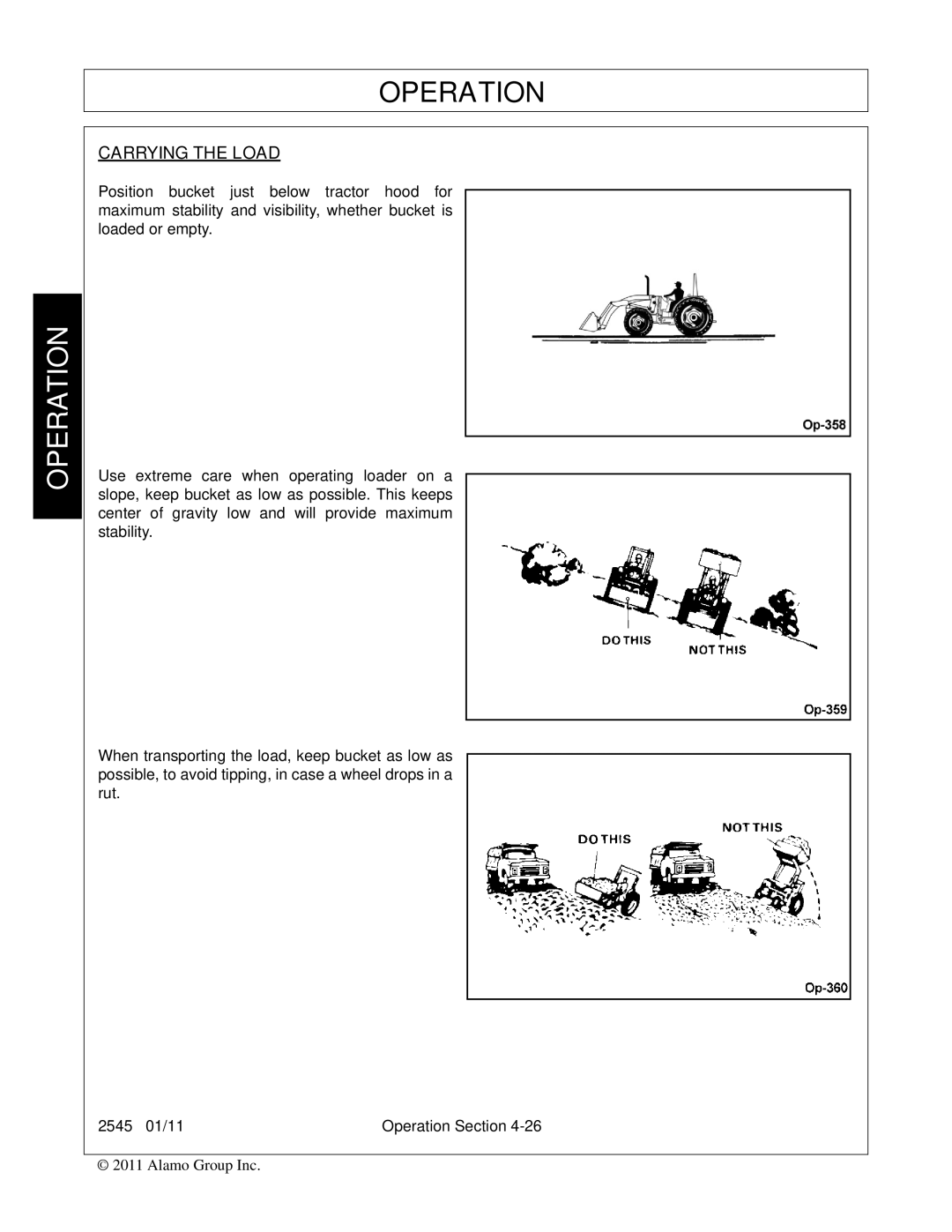 Bush Hog 2545 manual Carrying the Load 