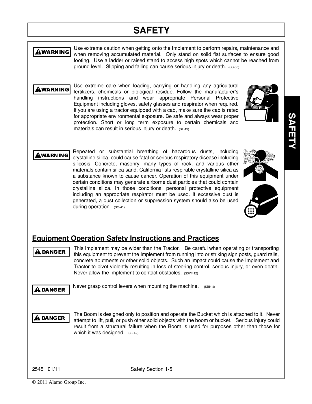 Bush Hog 2545 manual Equipment Operation Safety Instructions and Practices 