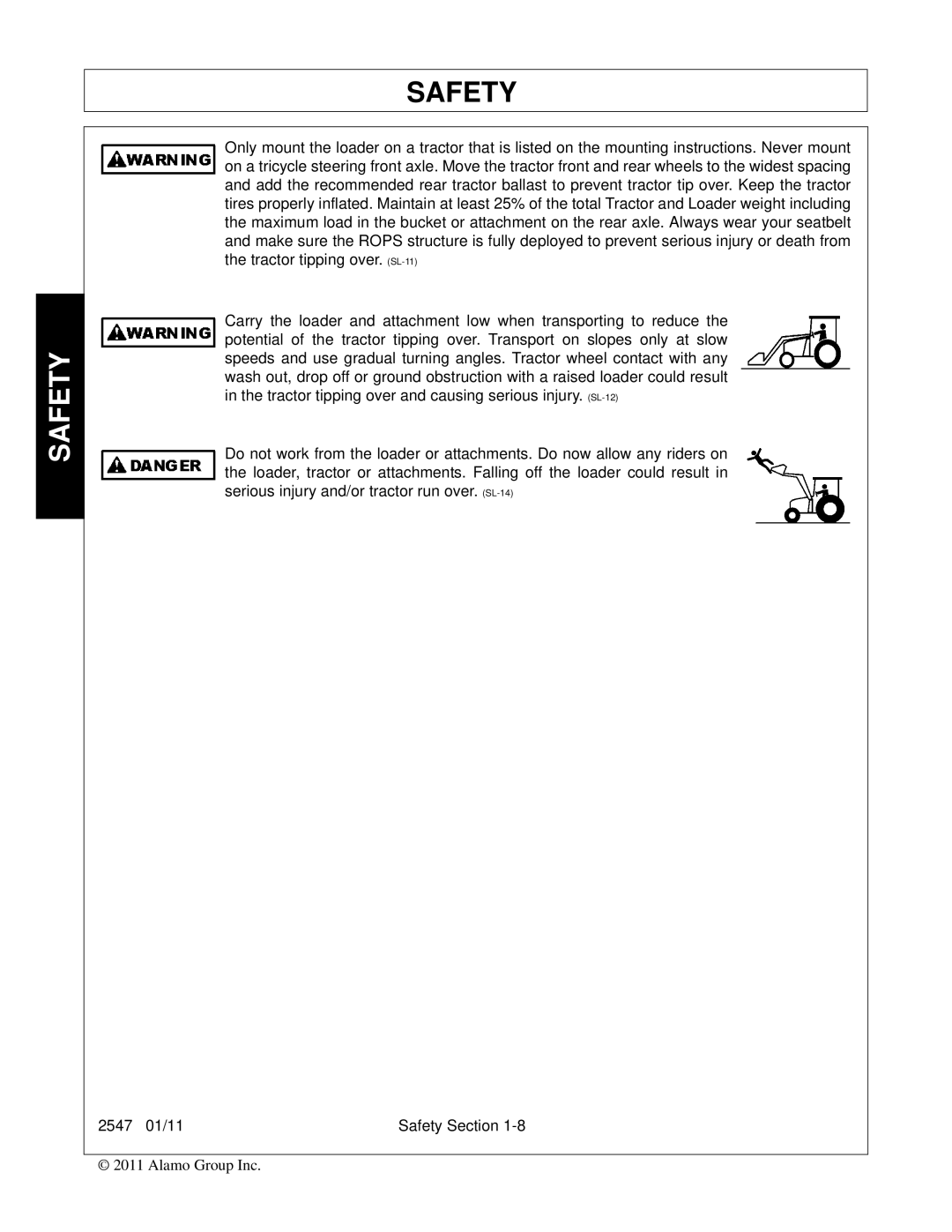 Bush Hog 2547 manual Safety 