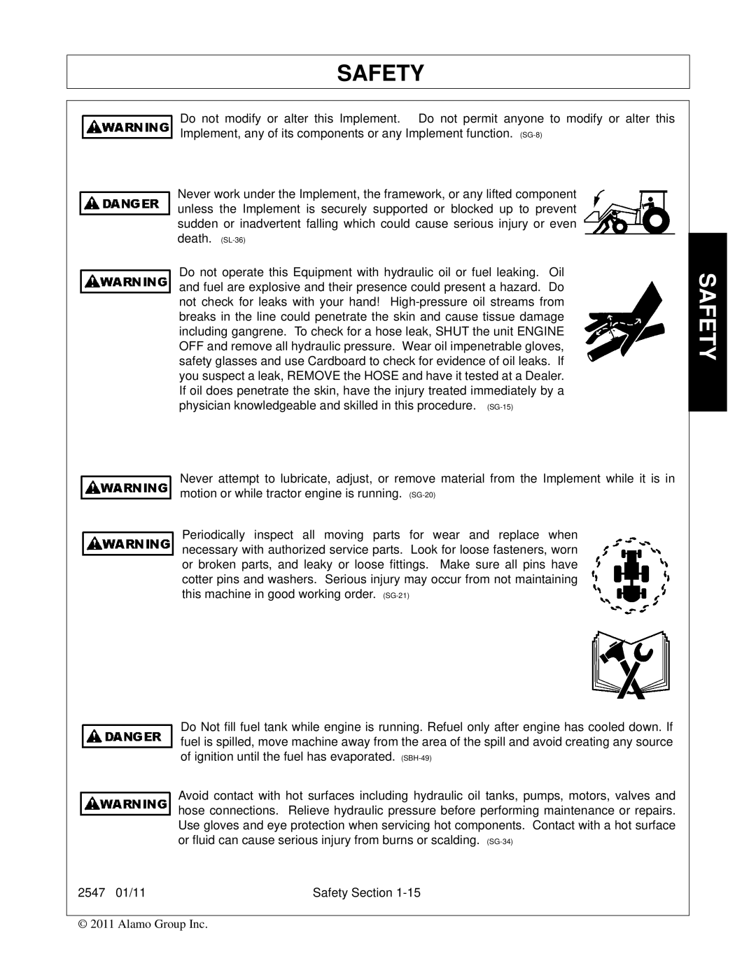 Bush Hog 2547 manual Safety 