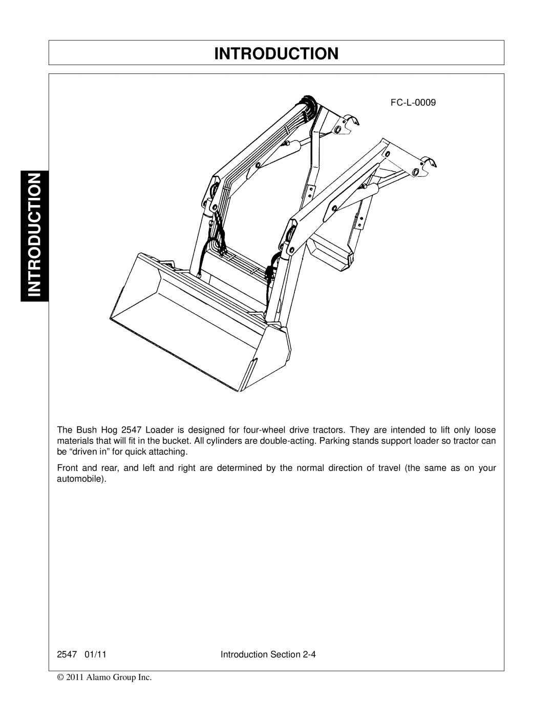 Bush Hog 2547 manual Introduction 