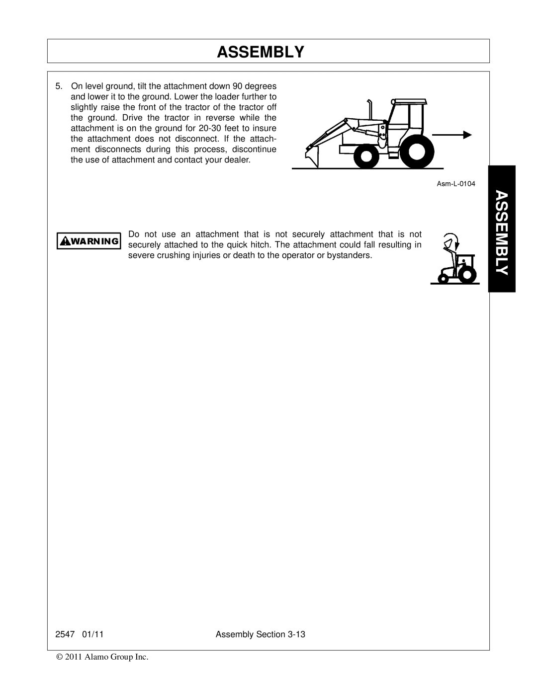 Bush Hog 2547 manual Assembly 