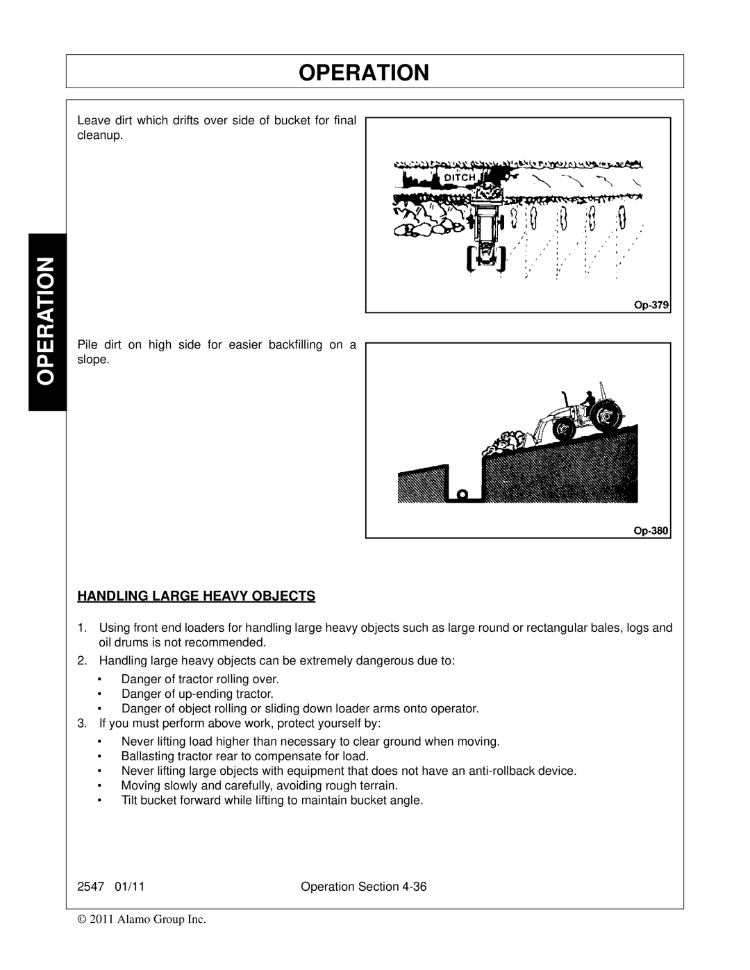 Bush Hog 2547 manual Handling Large Heavy Objects 