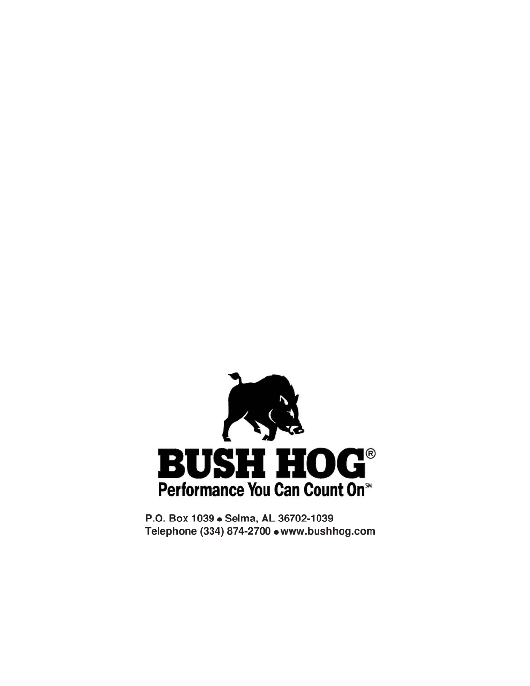 Bush Hog 300 Series manual 