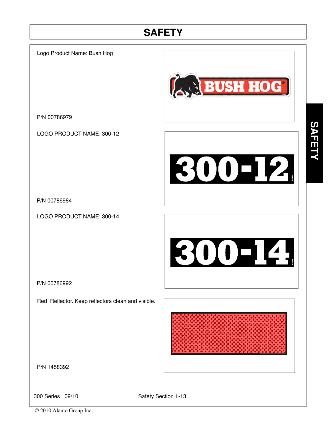 Bush Hog 300 manual Logo Product Name 