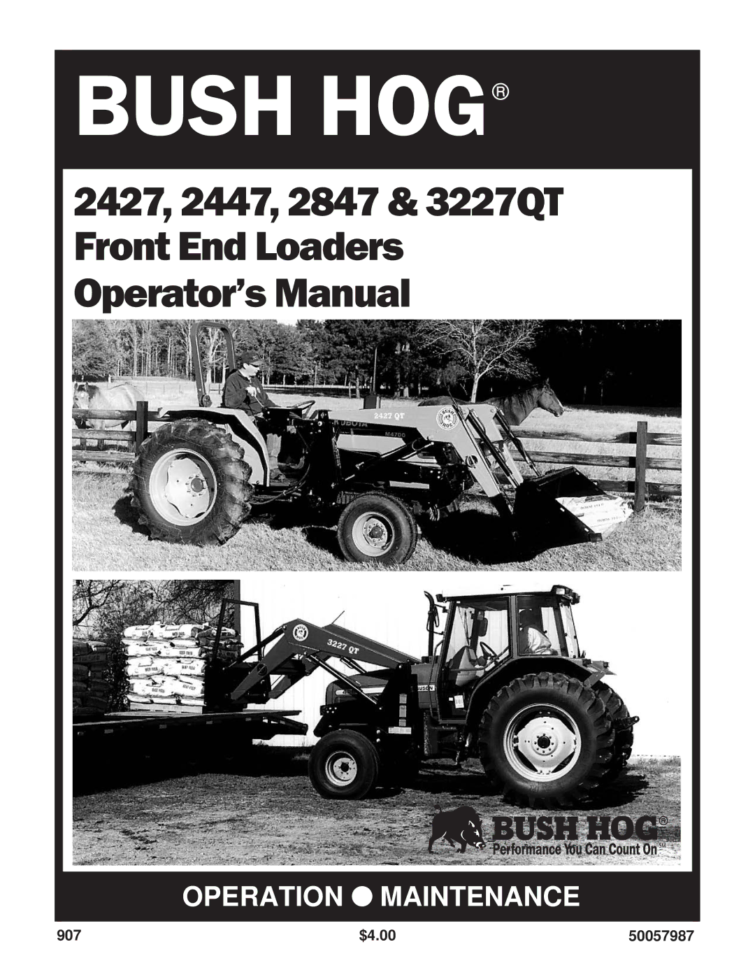 Bush Hog 2847, 3227 QT, 2427 manual Bush HOG 