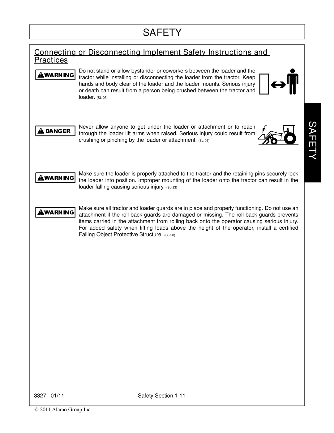 Bush Hog manual 3327 01/11 Safety Section 