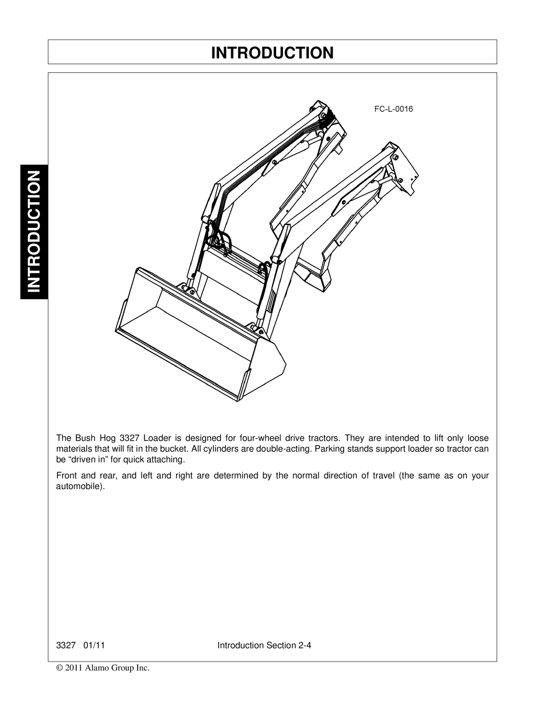 Bush Hog 3327 manual Introduction 