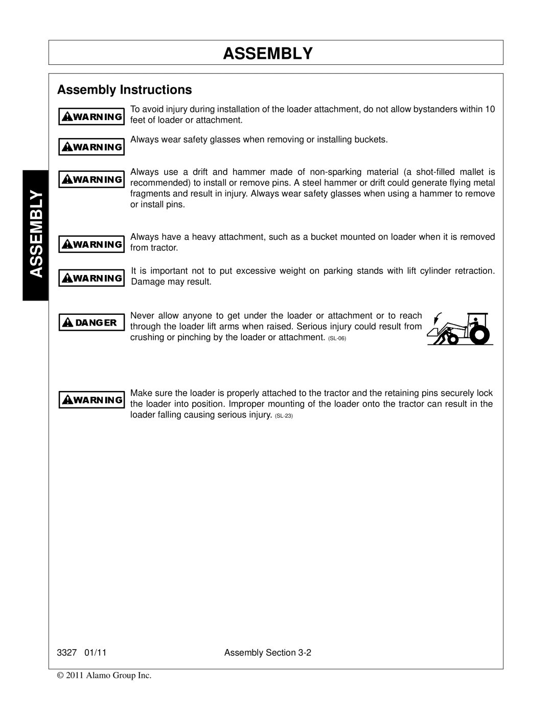 Bush Hog 3327 manual Assembly Instructions 