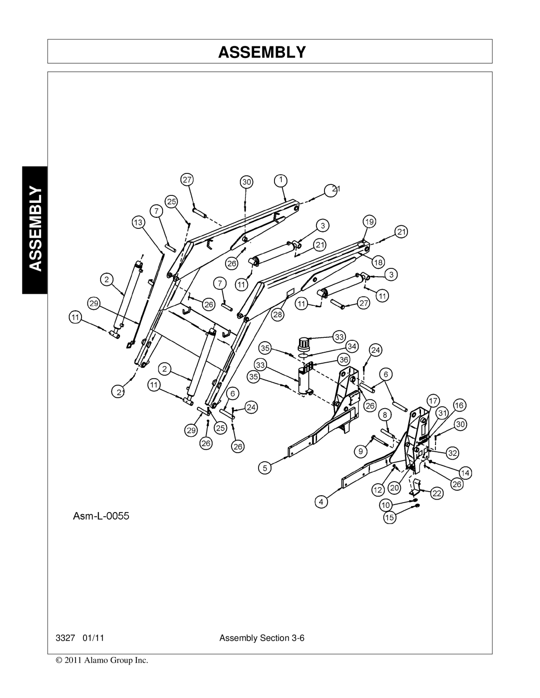 Bush Hog manual 3327 01/11 Assembly Section 