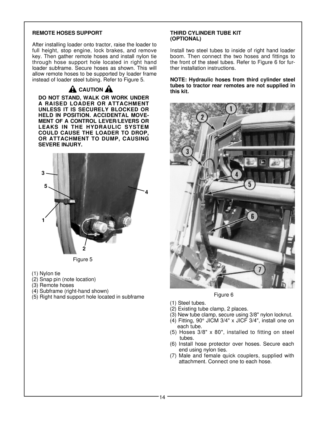 Bush Hog 3860 QT manual Remote Hoses Support 