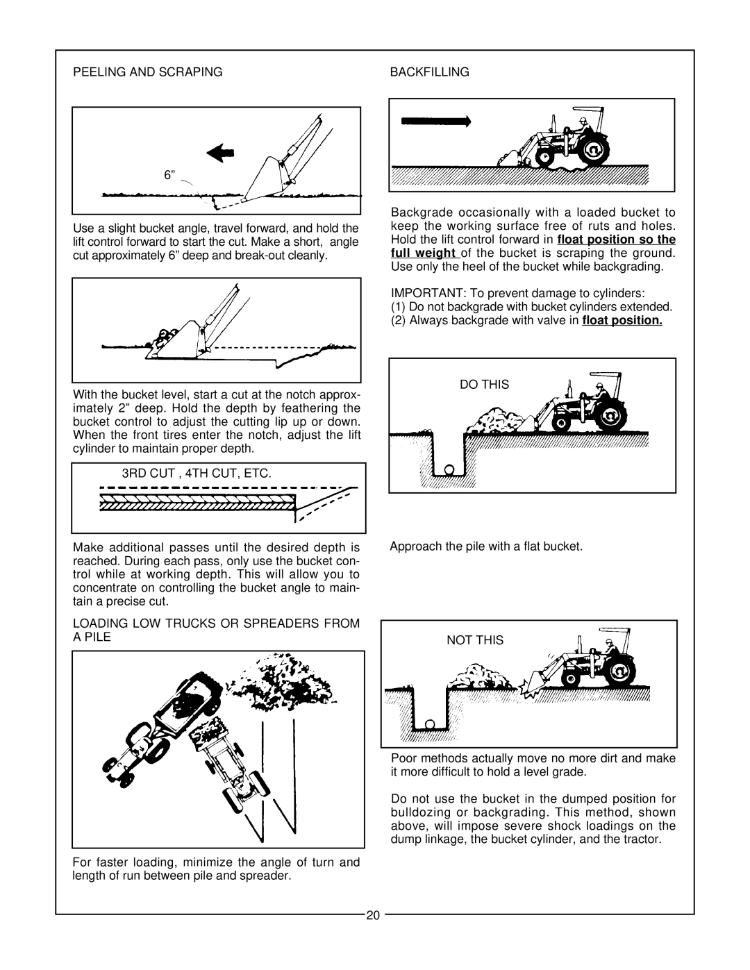 Bush Hog 3860 QT manual Peeling and Scraping, Backfilling, 3RD CUT , 4TH CUT, ETC Do this 