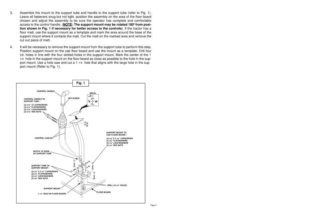 Bush Hog 5045 manual Support Mount to 