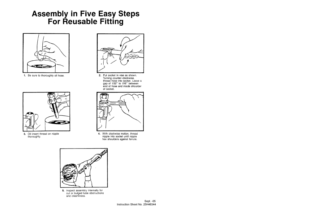 Bush Hog 5045 manual Sept Instruction Sheet No H46344 