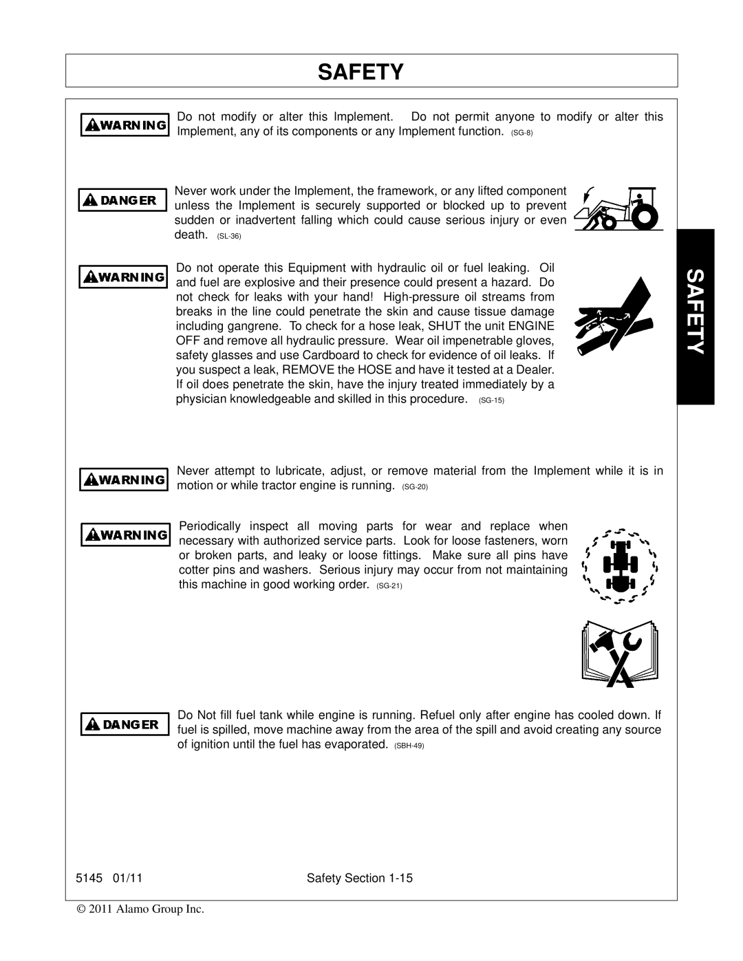 Bush Hog manual 5145 01/11 Safety Section 