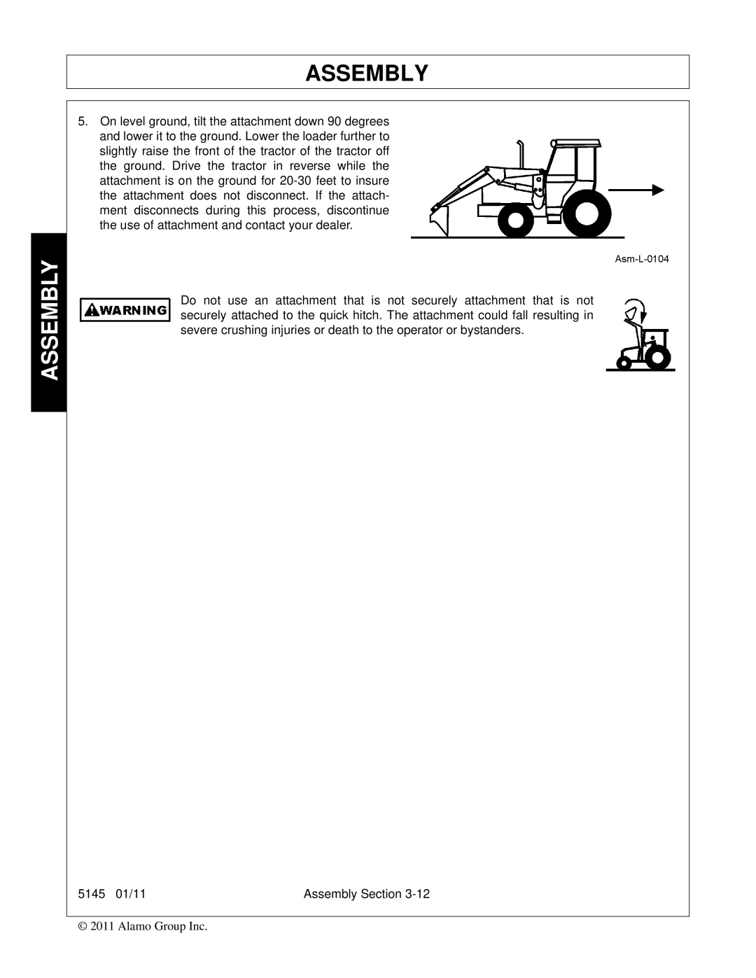 Bush Hog 5145 manual Assembly 