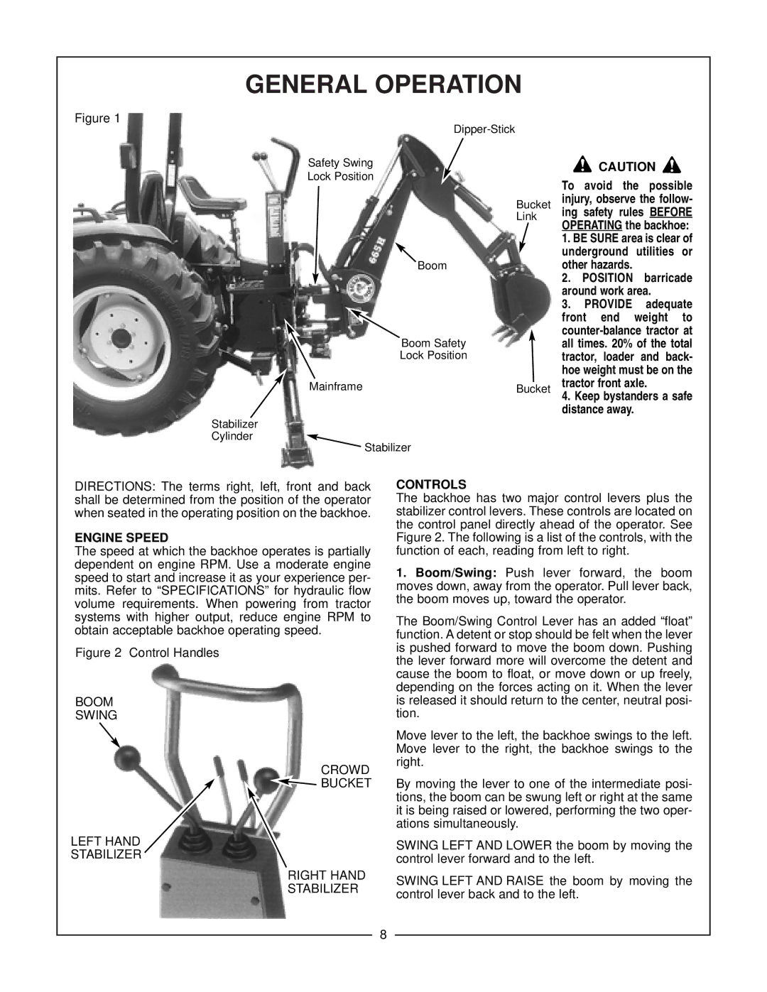 Bush Hog 865H, 965H, 665H, 765H manual Keep bystanders a safe distance away, Engine Speed, Controls 