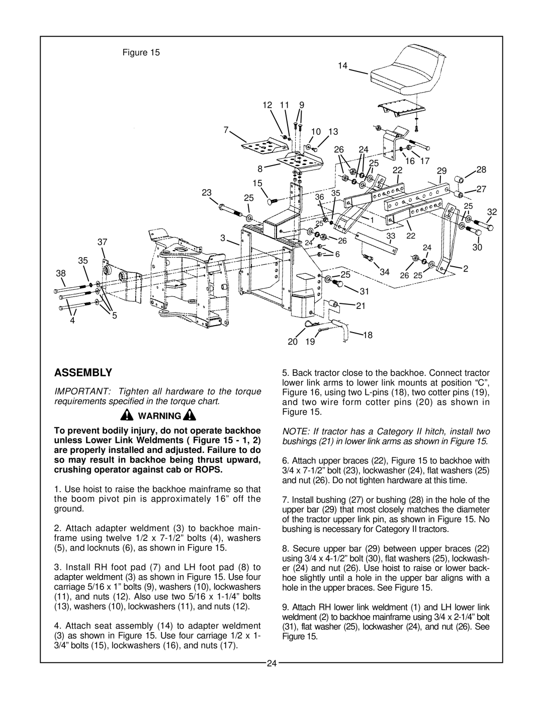 Bush Hog 865H, 965H, 665H, 765H manual Assembly 