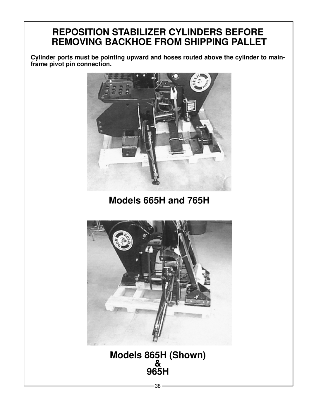 Bush Hog manual Models 665H and 765H Models 865H Shown 965H 