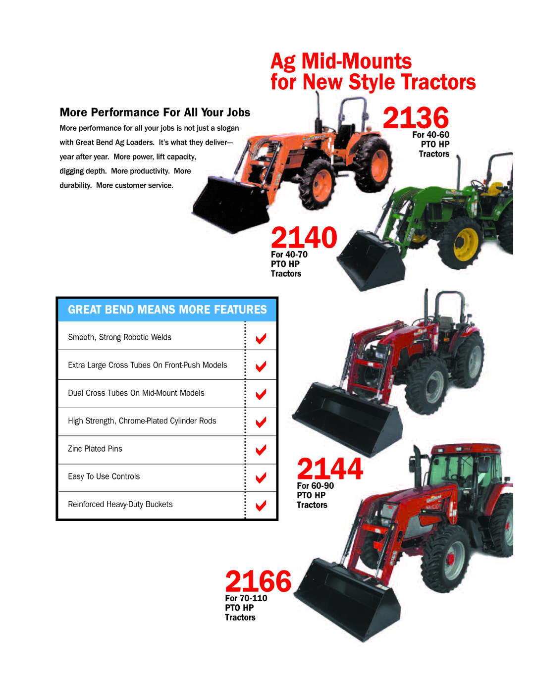 Bush Hog Ag Loader manual 2140, More Performance For All Your Jobs 