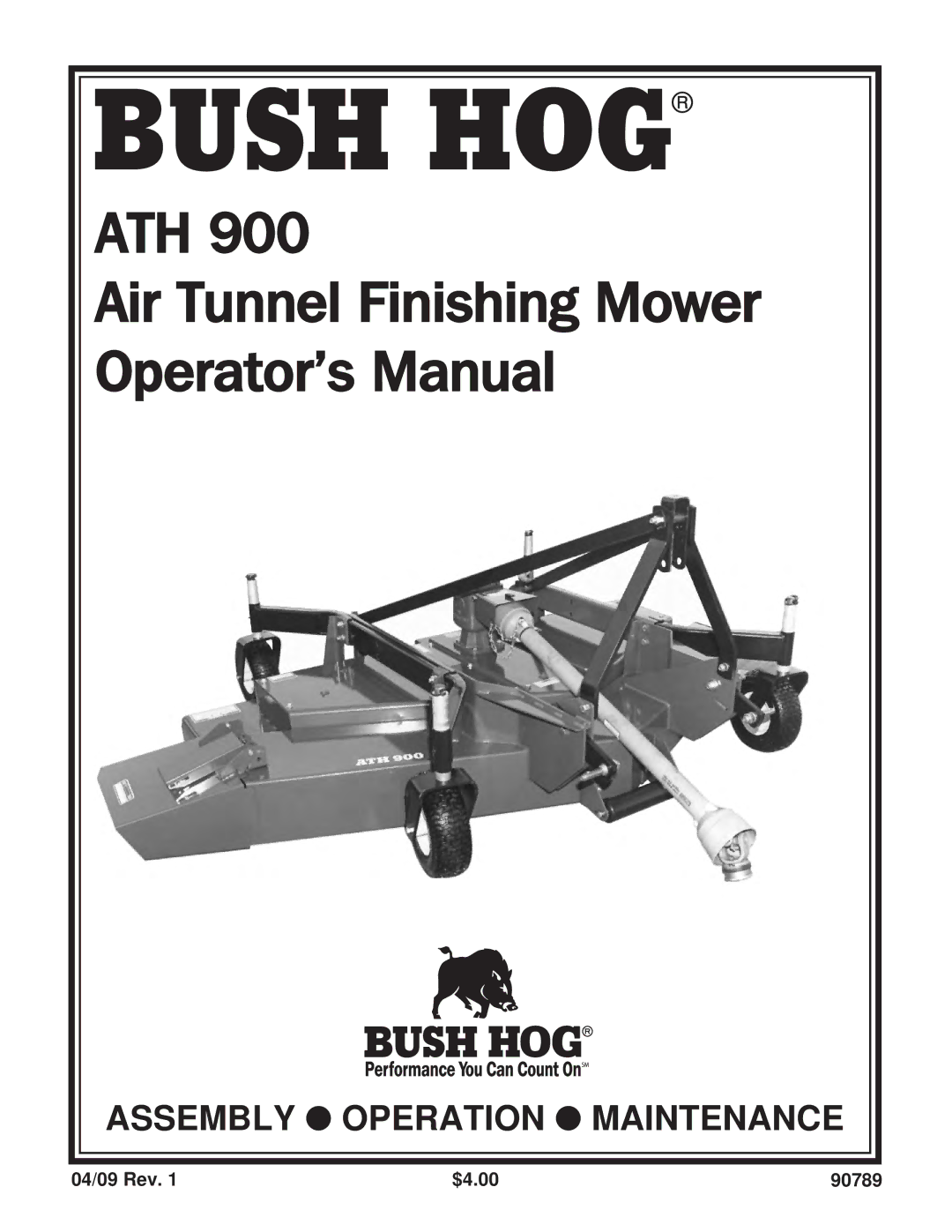 Bush Hog ATH 900 manual Bush HOG 