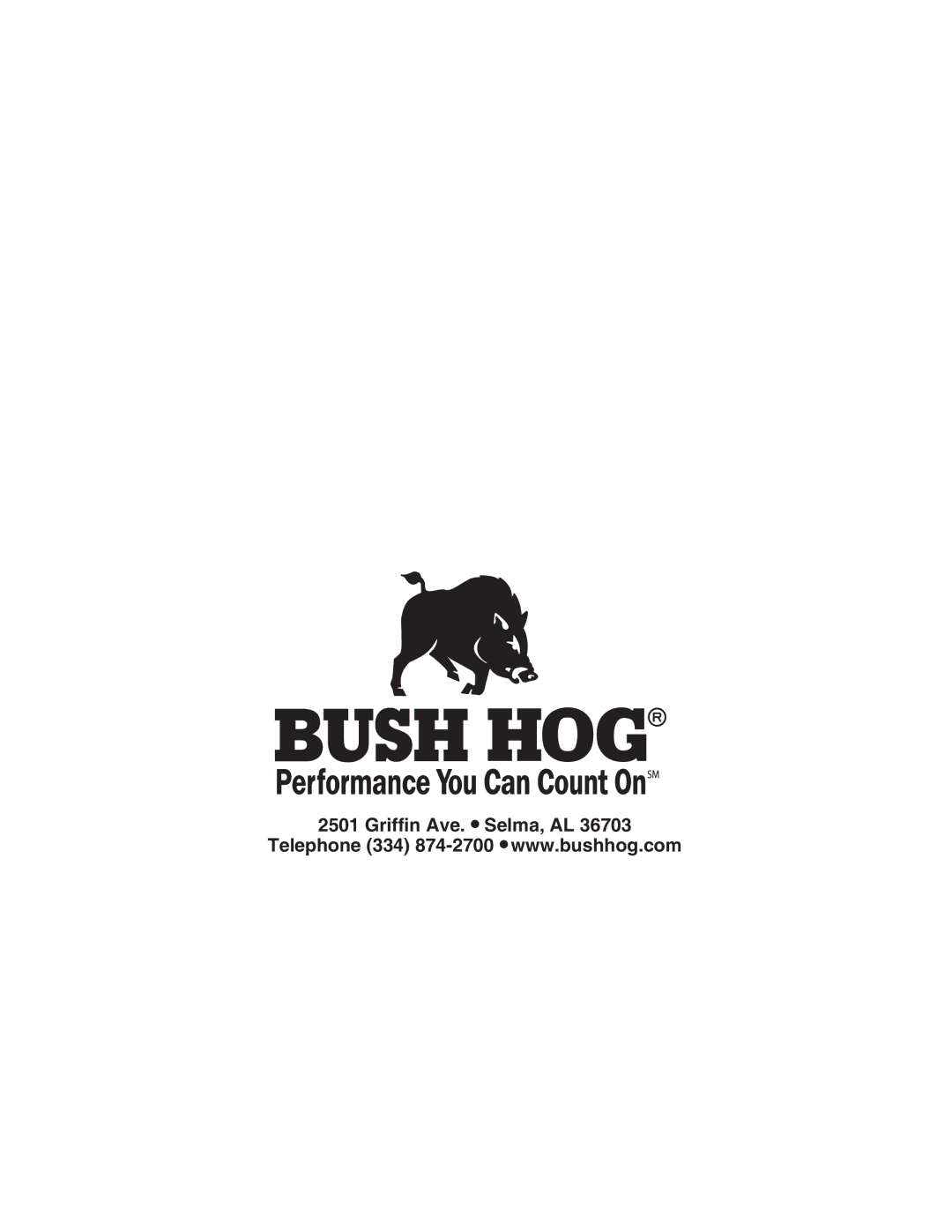 Bush Hog CBH70, CBH80, CBH60 manual Griffin Ave. Selma, AL 