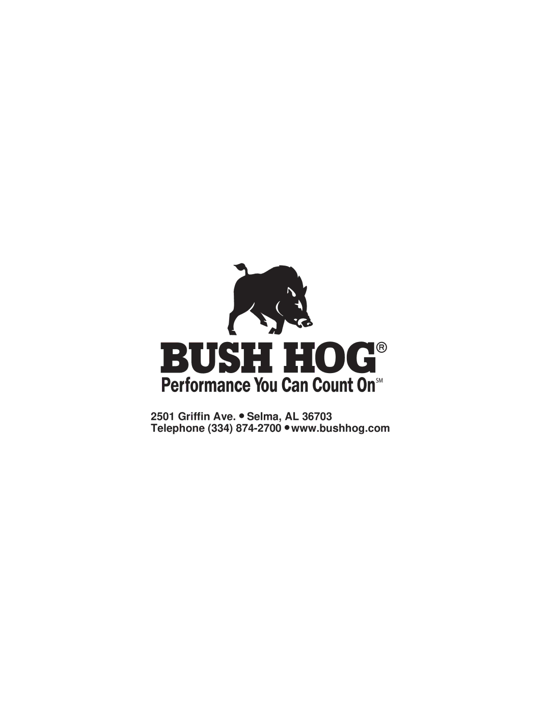 Bush Hog EFM 480/600 manual 