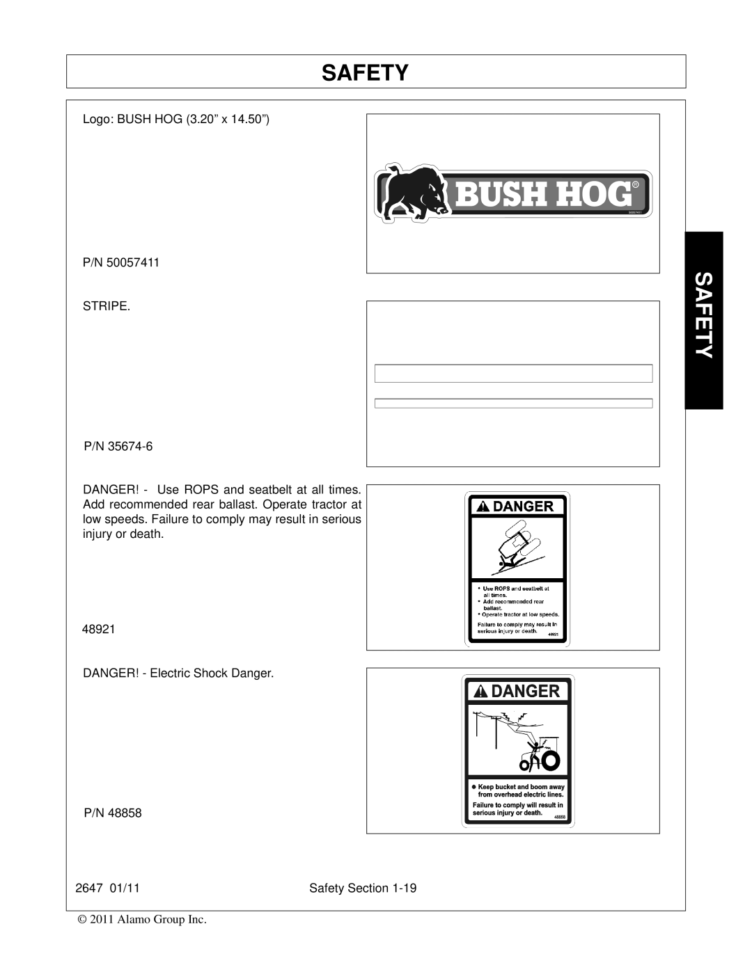 Bush Hog FC-0014 manual Logo Bush HOG 3.20 x 