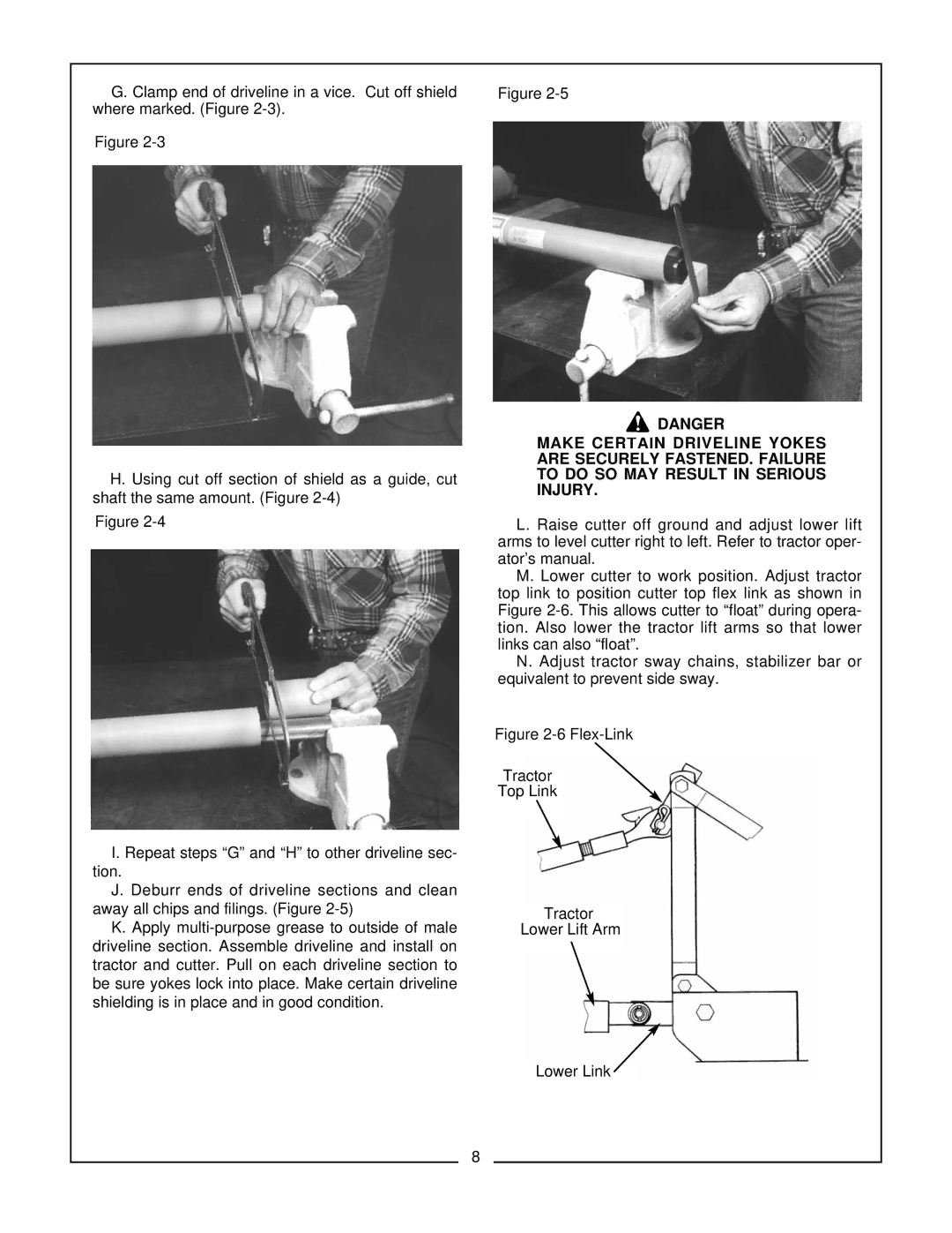 Bush Hog FTH 600, ATH 720 manual Flex-Link Tractor Top Link Lower Lift Arm Lower Link 