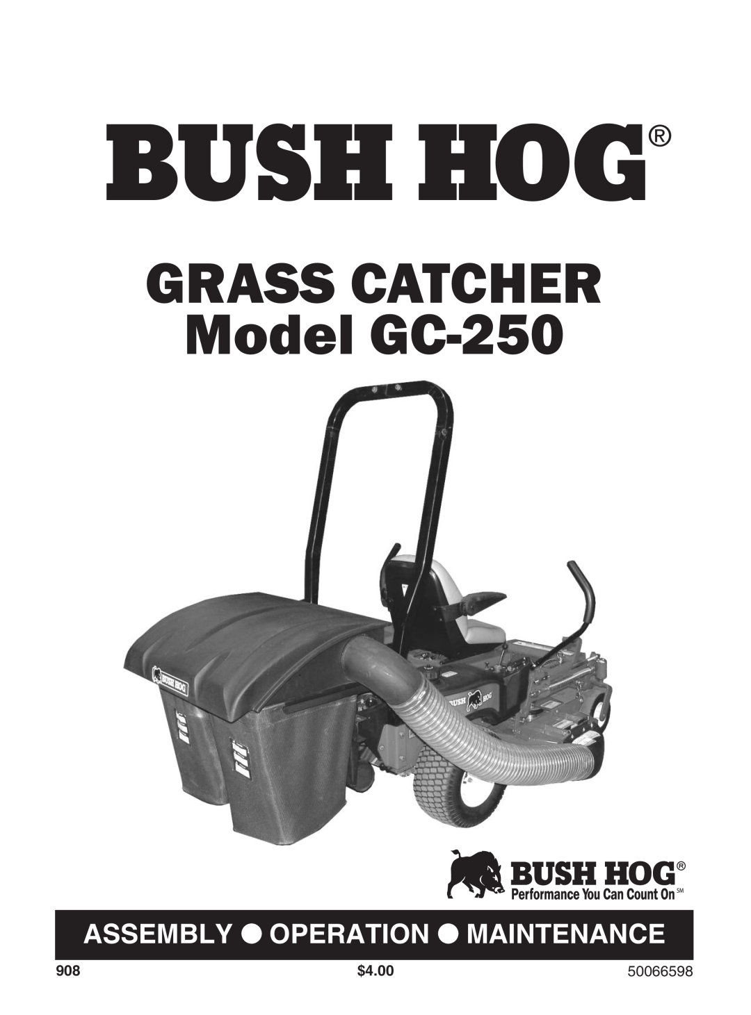 Bush Hog manual $4.00, 50066598, Bush Hog, GRASS CATCHER Model GC-250, Assembly Operation Maintenance 