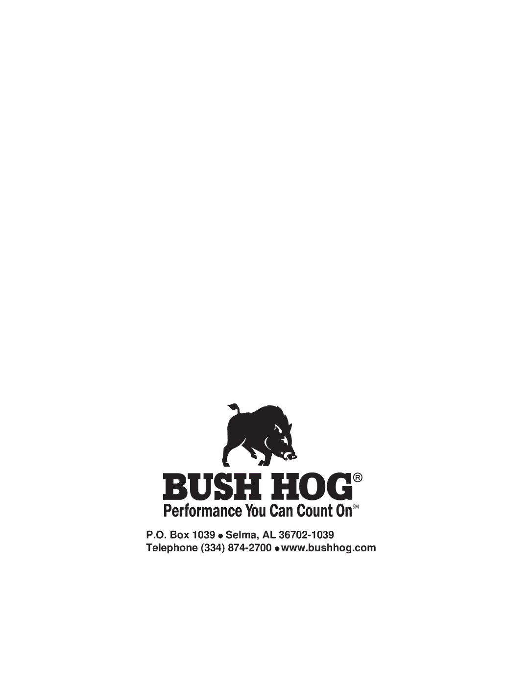 Bush Hog Home Series manual 