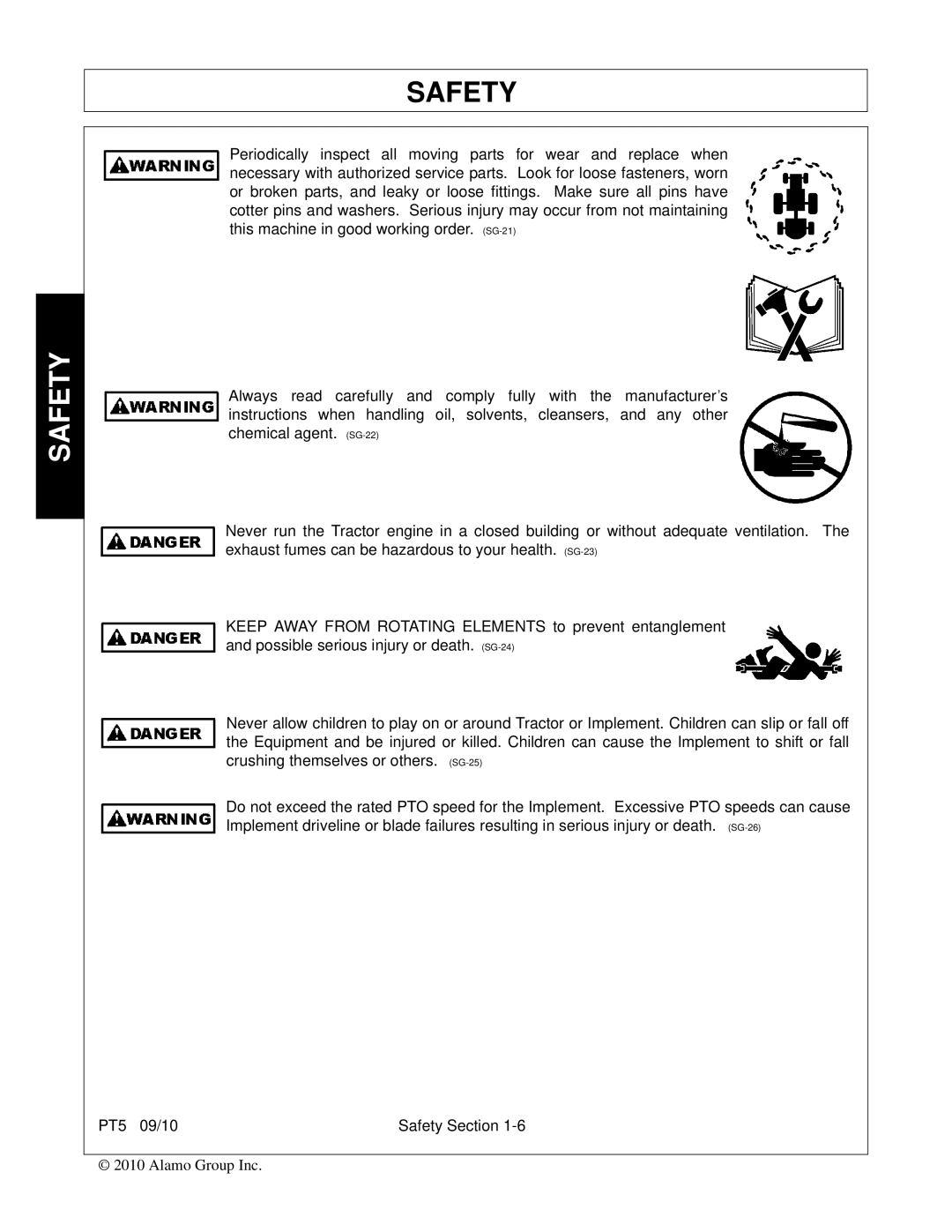 Bush Hog PT5 manual Safety 