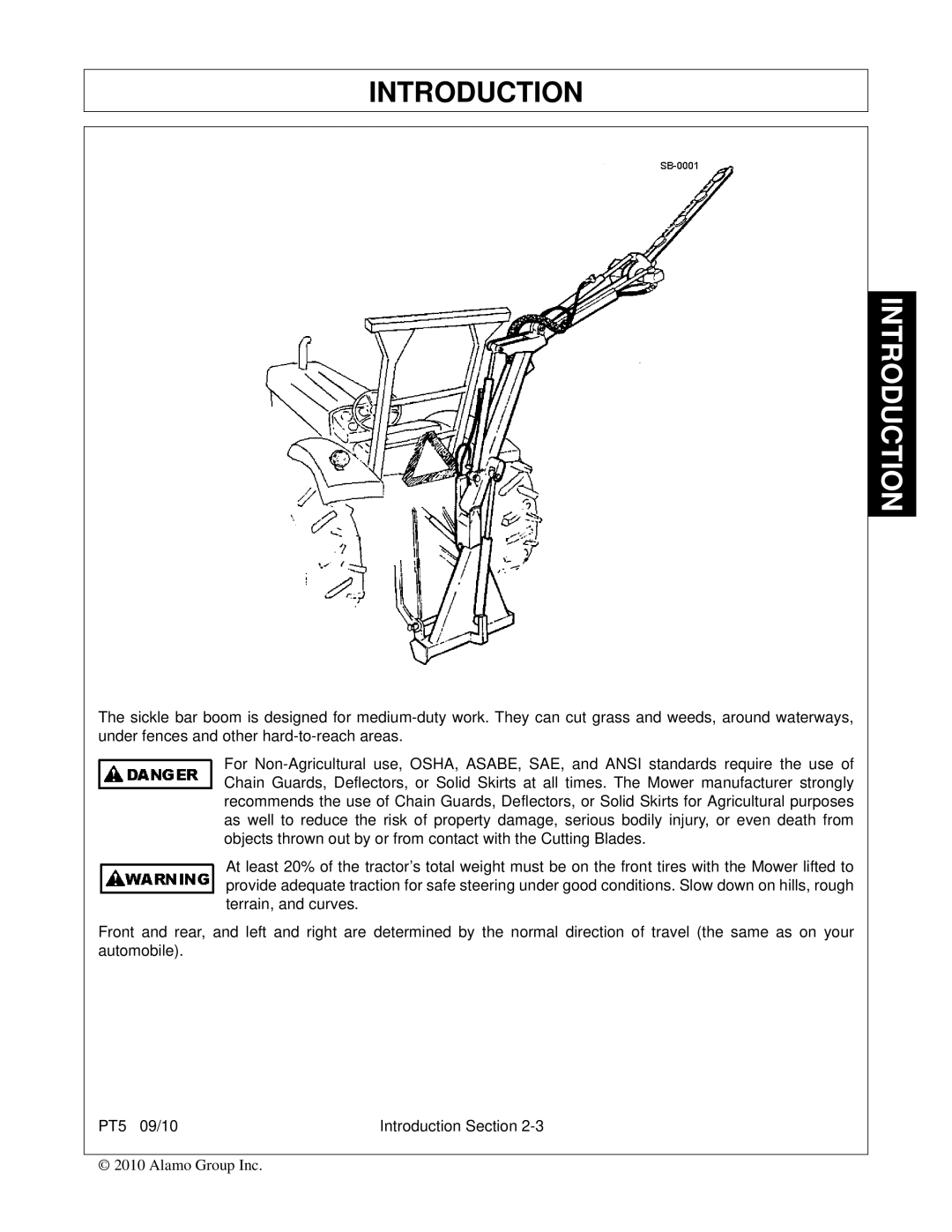 Bush Hog PT5 manual Introduction 