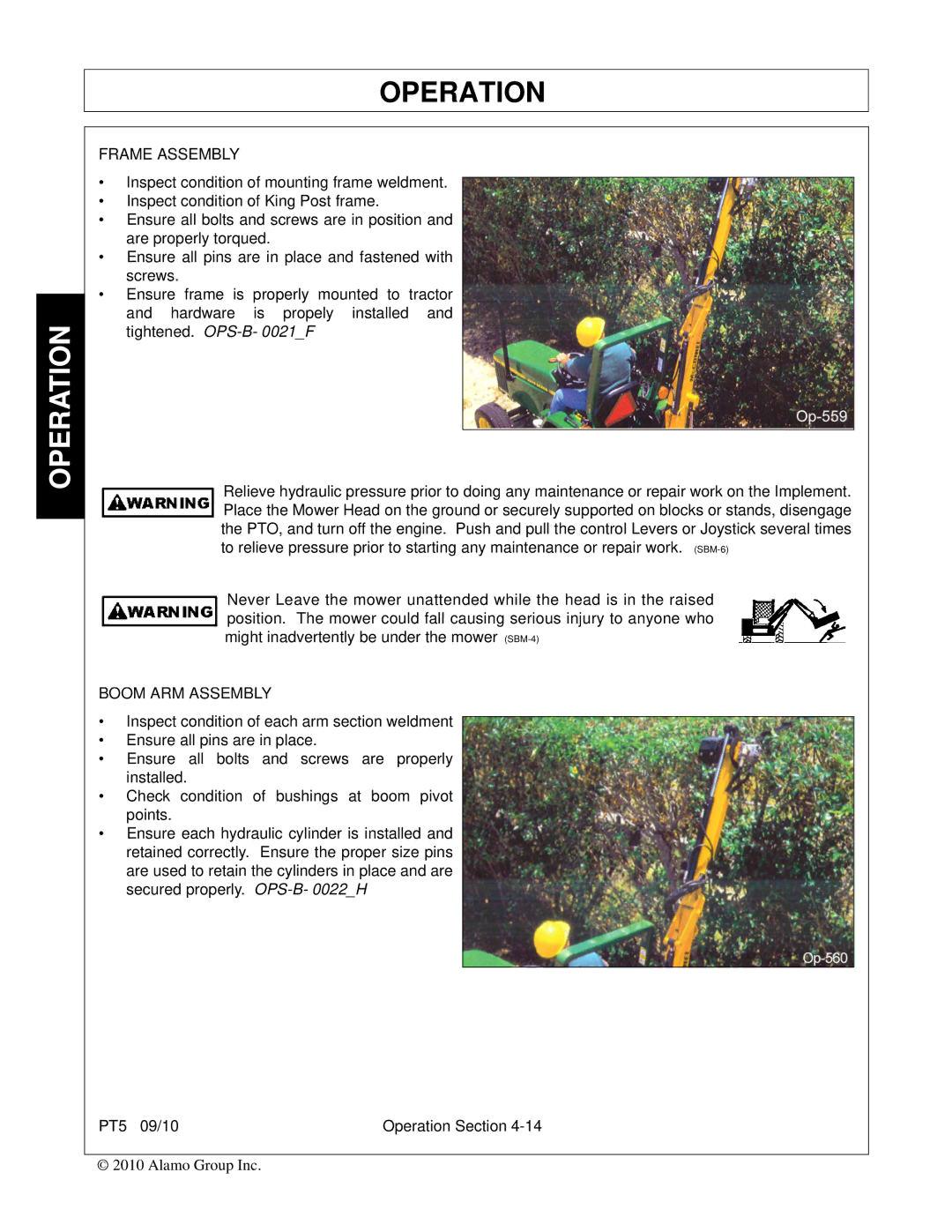 Bush Hog PT5 manual Frame Assembly 