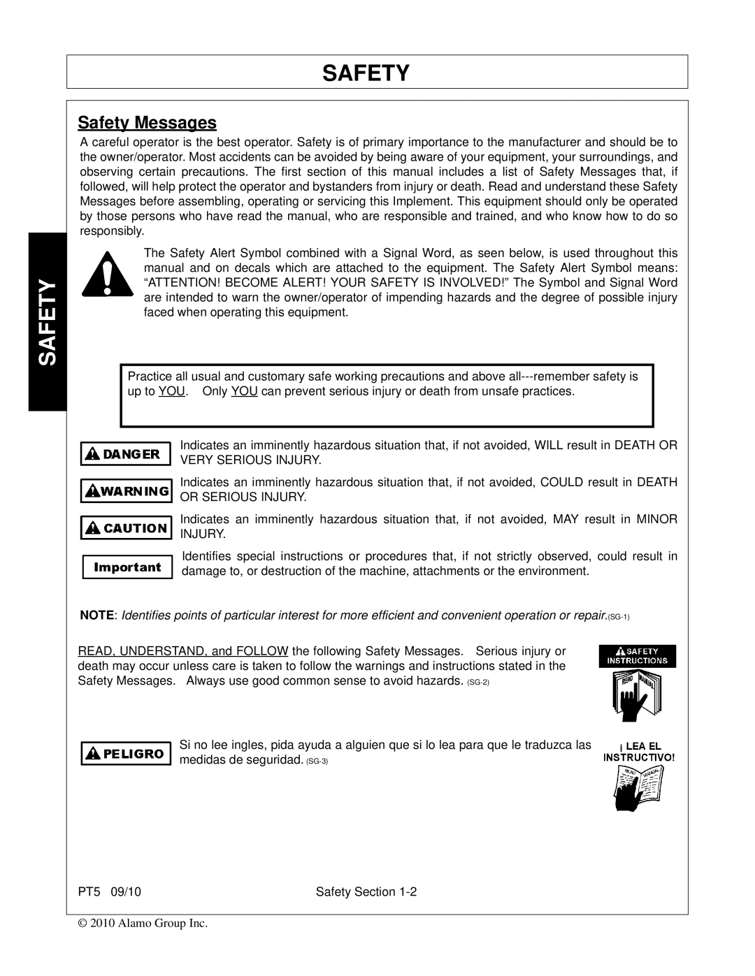 Bush Hog PT5 manual Safety 