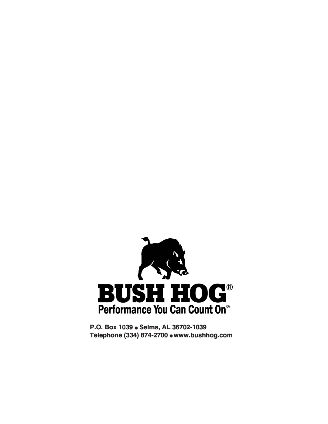 Bush Hog RDTH 84 manual 