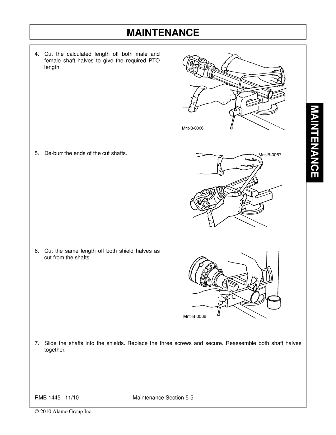 Bush Hog RMB 1445 manual Maintenance 